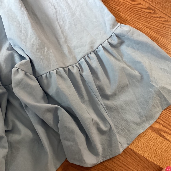 BloomChic Blue Sweetheart Bodice Puff Sleeve Twist Front  Dress  SZ 1X (14~16) - Picture 2 of 5